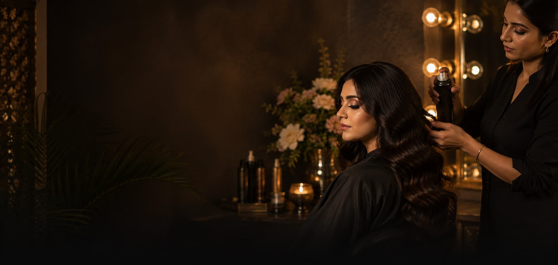 Hair styling at the Anthéa Makeover studio in Jalandhar